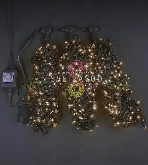 Клип Лайт Спайдер, 24В, 3 нити по 20м, теплый белый, чейзинг, черный ПВХ, IP54, Rich Led