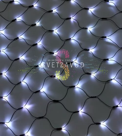 Световая сеть, 2х4м, 220В, белая, мерцающая, белый Flash, черный ПВХ, IP54