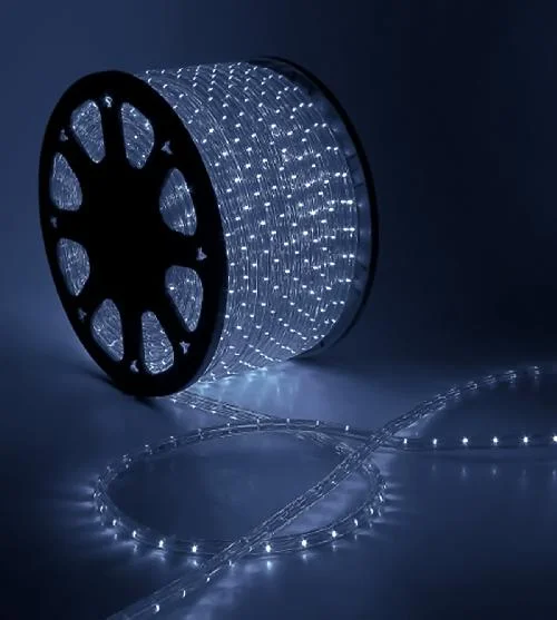 Дюралайт круглый, Ø 13мм, белый, 50м, 12В, 2W, 36 led/м, фиксинг