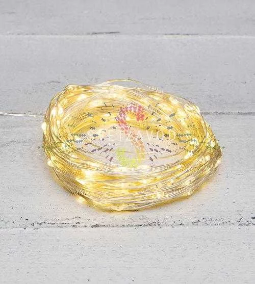 Гирлянда Роса, 30м, 300 LED, 12В, теплая белая, IP44, с блоком питания, Neon-Night