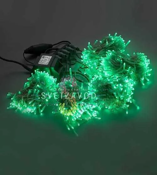 Клип Лайт Спайдер, 24В, 5 нитей по 20м, зеленый, мерцающий, GF, прозрачный ПВХ, IP64