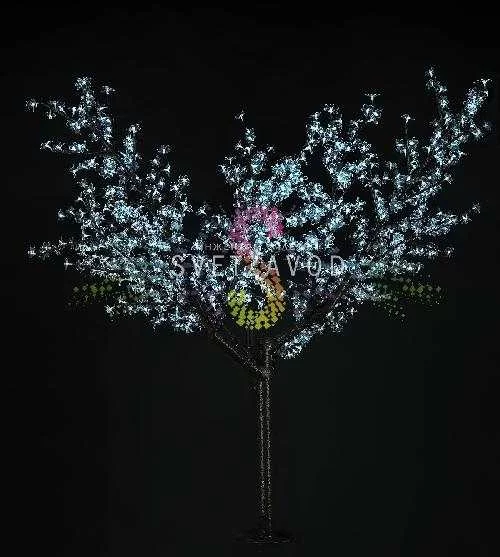 Сакура декоративная, 1.9 м, белая, 24B, 864 LED, IP65