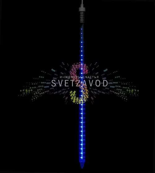 Светодиодная Тающая сосулька Метеор, синяя, 60см, 24В, 72LED, IP65, без блока питания