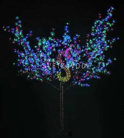 Сакура декоративная, 1.9 м, мульти, 24B, 864 LED, IP65