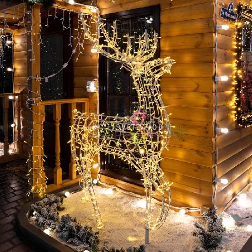 Светодиодная фигура 3D "Олень" 195х115 см, теплая белая, Neon-Night