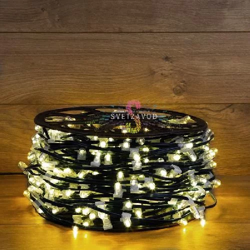 Клип Лайт 12В, мерцающий, WF, теплый белый, 665 LED, 100м, черный ПВХ, IP65, Neon-Night