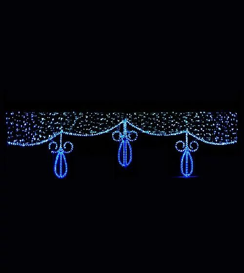 Светодиодная перетяжка "Ледяные капли", 520х150 см, белая, синяя