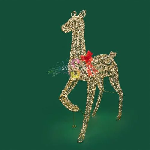 Светодиодная каркасная фигура 3D "Олениха", 155х80х28 см, теплый белый 