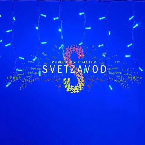 Светодиодная бахрома Айсикл, 4,8х0,6м, мерцающая WF, 220В, синяя, белый каучук, IP65, без блока