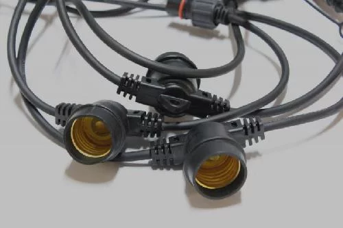 Белт лайт, шаг 50см, E27, фиксинг, 10м, влагозащищенный, черный каучук