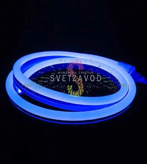 Светодиодный гибкий неон, двухсторонний, синий, 8х16мм, 120SMD2835, 220В, 50м, IP65, Rich Led