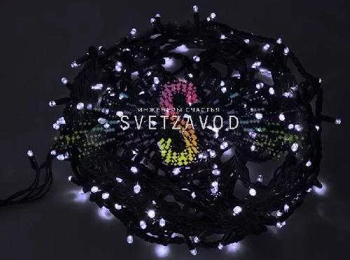 Гирлянда-нить Твинкл Лайт, 220В, чейзинг, белая, 10м, черный ПВХ, IP54, контроллер в комплекте