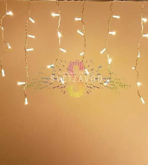 Светодиодная бахрома Айсикл, 4,8х0,6м, фиксинг, 24В, теплая белая, белый каучук, IP65, без блока