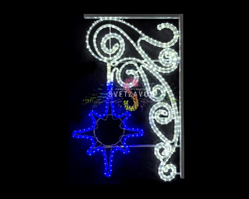 Светодиодная консоль "Северная звезда", 100х67 см, белый, синий