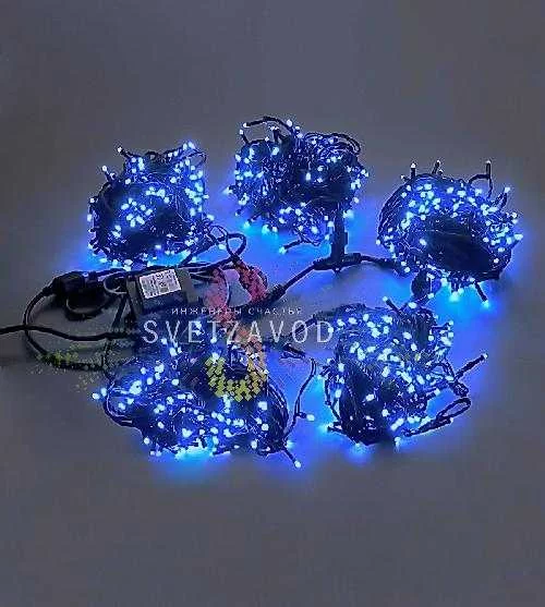 Клип Лайт Спайдер, 24В, 5 нитей по 20м, синий, мерцающий, WF, черный ПВХ, IP54