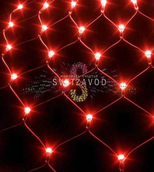 Светодиодная сетка, 2х3м, красная, 384 LED, прозрачный ПВХ, IP54, Rich Led