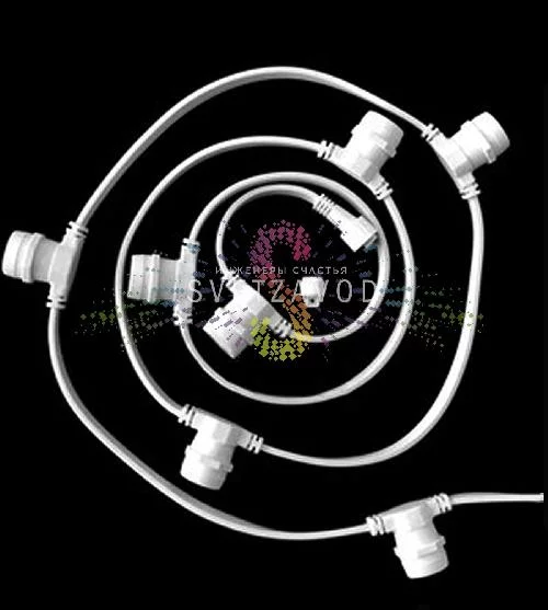 Белт лайт 2W, 220/24В, шаг 20см, E27, белый, фиксинг, 50м, влагозащищенный, Svetzavod 