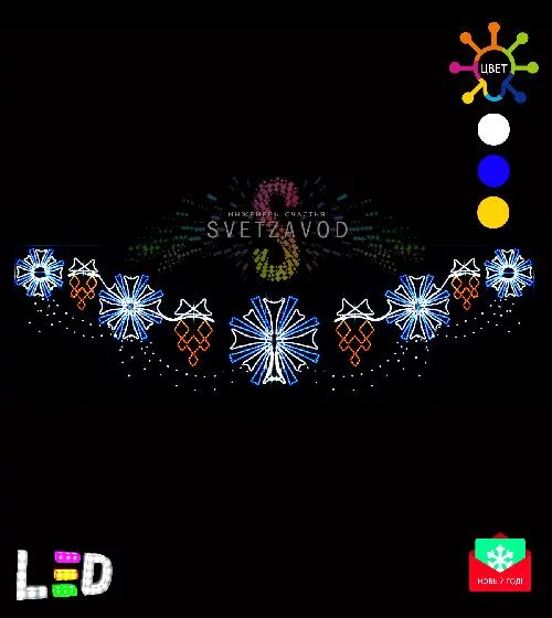 Светодиодная перетяжка "Праздничная ночь" 500х140 см, цвет мульти