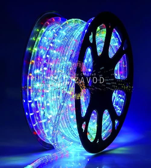 Светодиодный дюралайт, Ø 13мм, 220В, 3W, 36 led/м, чейзинг, мульти, шаг 4м, 100м Светодиодный дюралайт, Ø 13мм, 220В, 3W, 36 led/м, чейзинг, мульти, шаг 4м, 100м