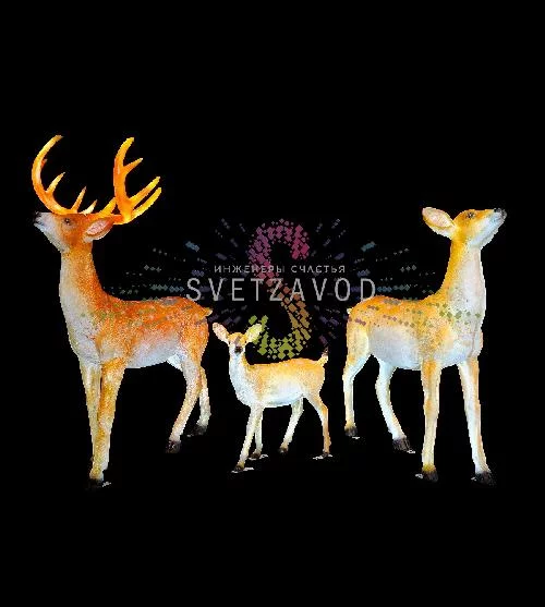 Светодиодные фигуры из стекловолокна Семья оленей, 154/121/70 см, 24В, с трансформатором, IP65 Светодиодные фигуры из стекловолокна Семья оленей, 154/121/70 см, 24В, с трансформатором, IP65