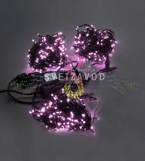 Клип Лайт Спайдер, 24В, 3 нити по 20м, розовый, фиксинг, черный ПВХ, IP54