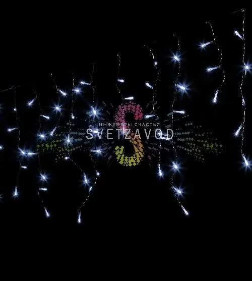 Светодиодная бахрома Айсикл, 3х0,5м, фиксинг, 220В, белая, черный ПВХ, IP54, Rich Led