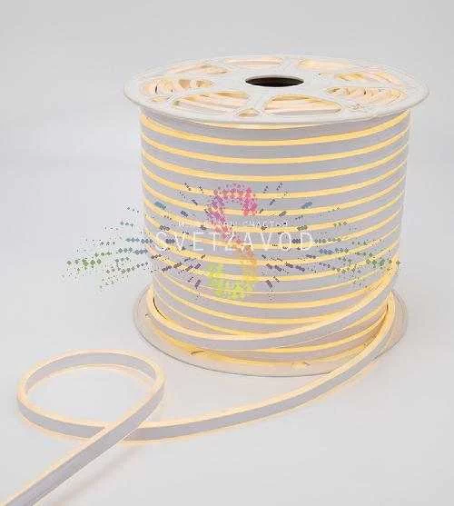 Светодиодный гибкий неон двухсторонний, теплый белый, 8х16мм, 100м,120SMD2835, 220В, IP65,Neon-Night