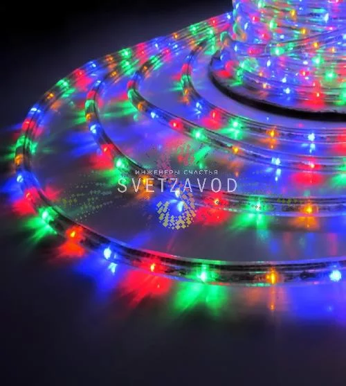 Светодиодный дюралайт, Ø 13мм, 220В, 3W, 36 led/м, чейзинг, мульти, шаг 2м, 50м Светодиодный дюралайт, Ø 13мм, 220В, 3W, 36 led/м, чейзинг, мульти, шаг 2м, 50м