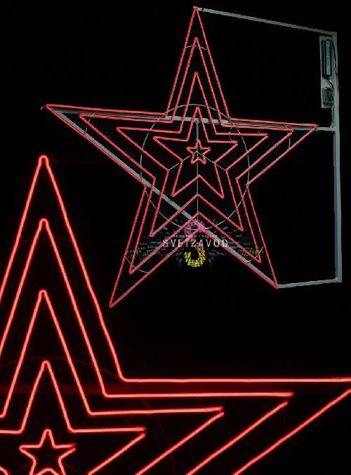 Светодиодная консоль к 9 мая "Звезда", двухсторонняя, интерактивная, неон, 150Х150 см, с пультом ДУ