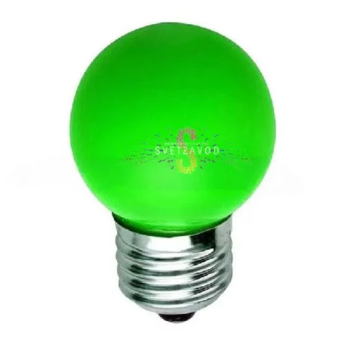 Декоративная лампа, Е27, 5 LED, 1Bт, Ø40мм, зеленая