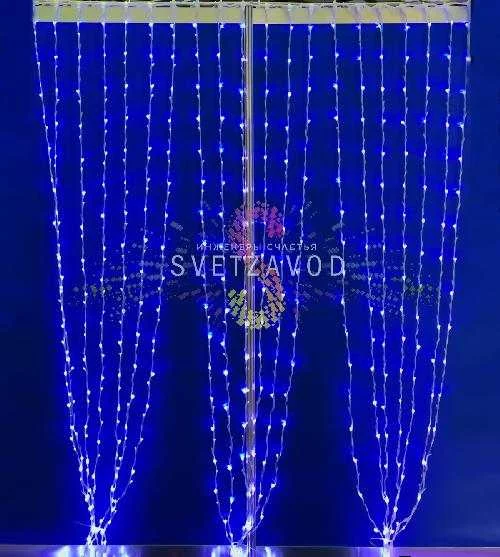 Светодиодный дождь Водопад, 2х3м, синий, чейзинг, прозрачный ПВХ, 220В, IP54, Rich Led Светодиодный дождь Водопад, 2х3м, синий, чейзинг, прозрачный ПВХ, 220В, IP54, Rich Led