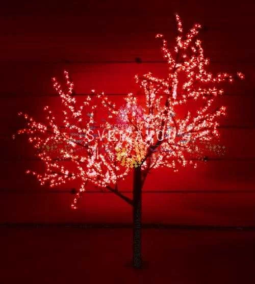 Светодиодное дерево Сакура, 2,5 м, Ø2 м, красное, 24B, 1728LED, IP54
