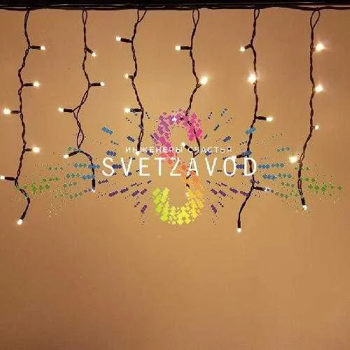 Светодиодная бахрома Айсикл, 4,8х0,6м, мерцающая, 220В, теплая белая, черный каучук, IP65, без блока