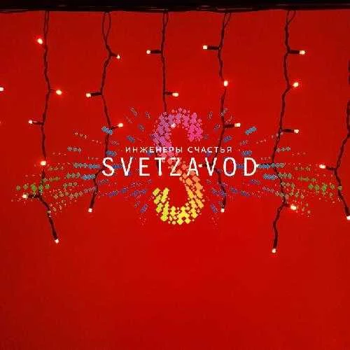 Светодиодная бахрома Айсикл, 4,8х0,6м, мерцающая, 220В, красная, черный каучук, IP65, с блоком