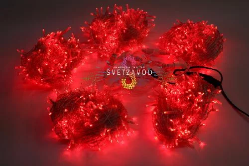 Клип Лайт Спайдер, 24В, 5 нитей по 20м, красный, фиксинг, прозрачный ПВХ, IP64