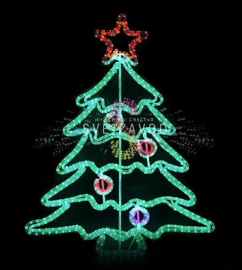 Светодиодное панно "Праздничная ель", 100х77см, 220В, IP65 Светодиодное панно "Праздничная ель", 100х77см, 220В, IP65