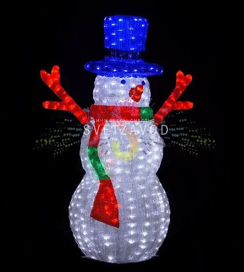 Акриловая фигура 3D Снеговик-лесовик, 165 см, 330 LED, 24В, с трансформатором Акриловая фигура 3D Снеговик-лесовик, 165 см, 330 LED, 24В, с трансформатором