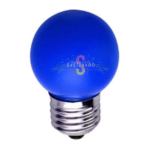 Декоративная лампа, Е27, 5 LED, 1Bт, Ø40мм, синяя