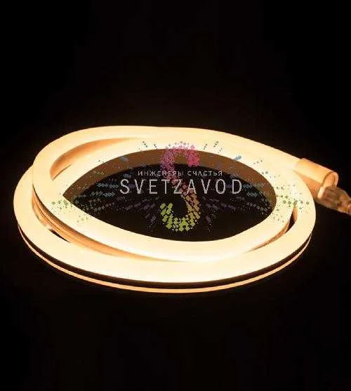 Светодиодный гибкий неон, двухсторонний, теплый белый, 8х16мм, 50м, 120SMD2835, 220В, IP65, Rich Led