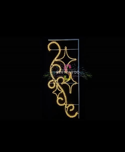 Светодиодная консоль "Две звезды", 170х68 см, теплый белый