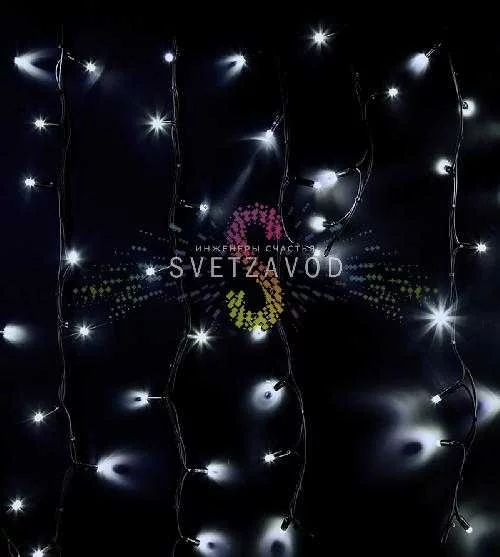 Светодиодная бахрома Айсикл, 6х1,5м, фиксинг, 220В, белая, черный каучук, IP67, Neon-Night