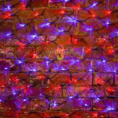 Сетка светодиодная, 2х1,5м, красно-синяя, 288 LED, черный ПВХ, IP65, с контроллером, Neon-Night