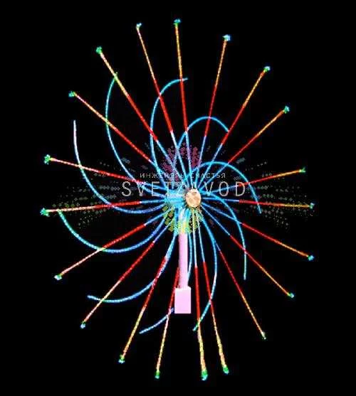 Световой фейерверк "Колесо", Ø3м, мульти, 220В, 30 лучей Световой фейерверк "Колесо", Ø3м, мульти, 220В, 30 лучей