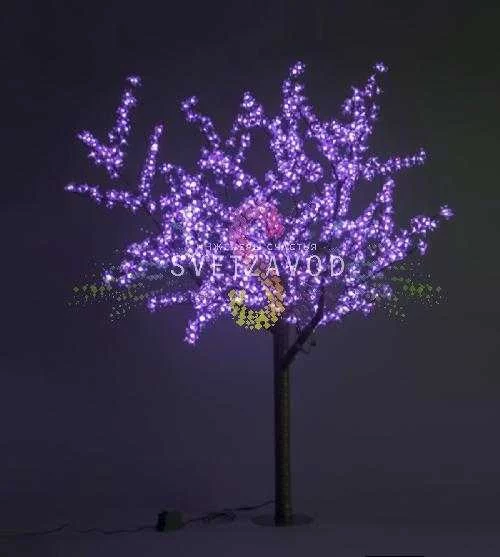 Светодиодное дерево Сакура, 1,9 м, Ø1,5 м, фиолетовое, 36B, 972LED, IP54