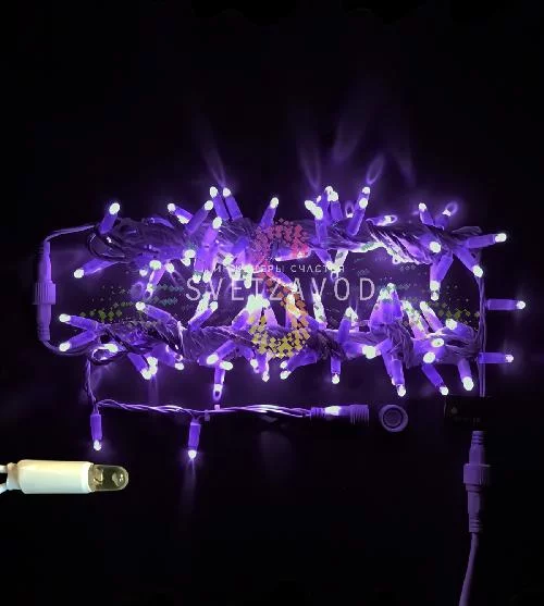 Гирлянда-нить Стринг Лайт, 24В, мерцающая, фиолетовая, 10м, белый ПВХ, IP65, Rich Led Гирлянда-нить Стринг Лайт, 24В, мерцающая, фиолетовая, 10м, белый ПВХ, IP65, Rich Led