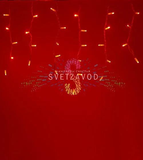 Светодиодная бахрома Айсикл, 4,8х0,6м, фиксинг, 220В, красная, белый каучук, IP65, без блока