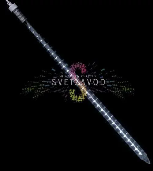 Светодиодная Тающая сосулька Метеор, белая, 80см, 24В, 96LED, IP65, без блока питания