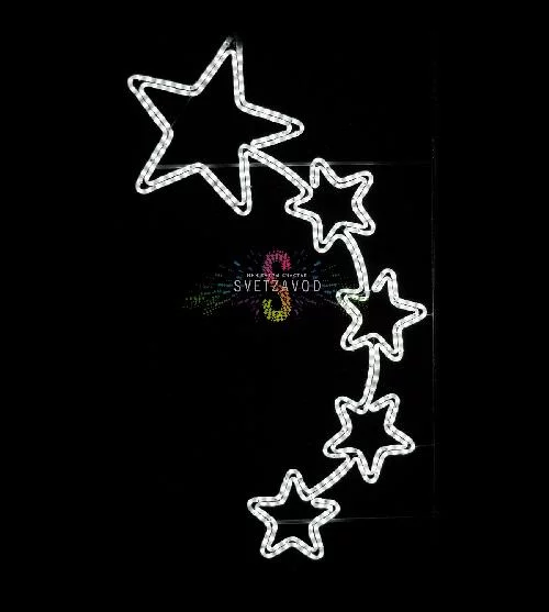 Светодиодная консоль "Пять звезд", 150х88 см, белая