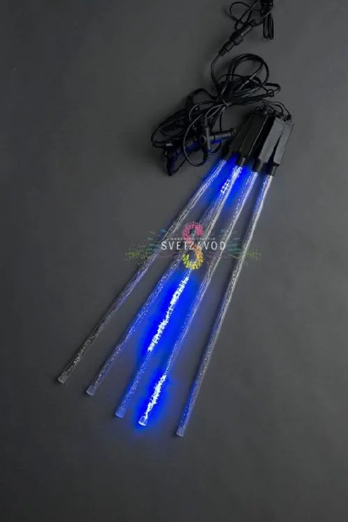 Гирлянда Тающие сосульки, синяя, 5х50см, шлейф 2м, 12В, 320LED, IP54, с блоком питания