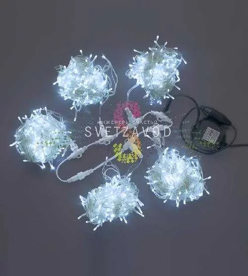 Клип Лайт Спайдер, 24В, 5 нитей по 20м, белый, фиксинг, прозрачный ПВХ, IP54